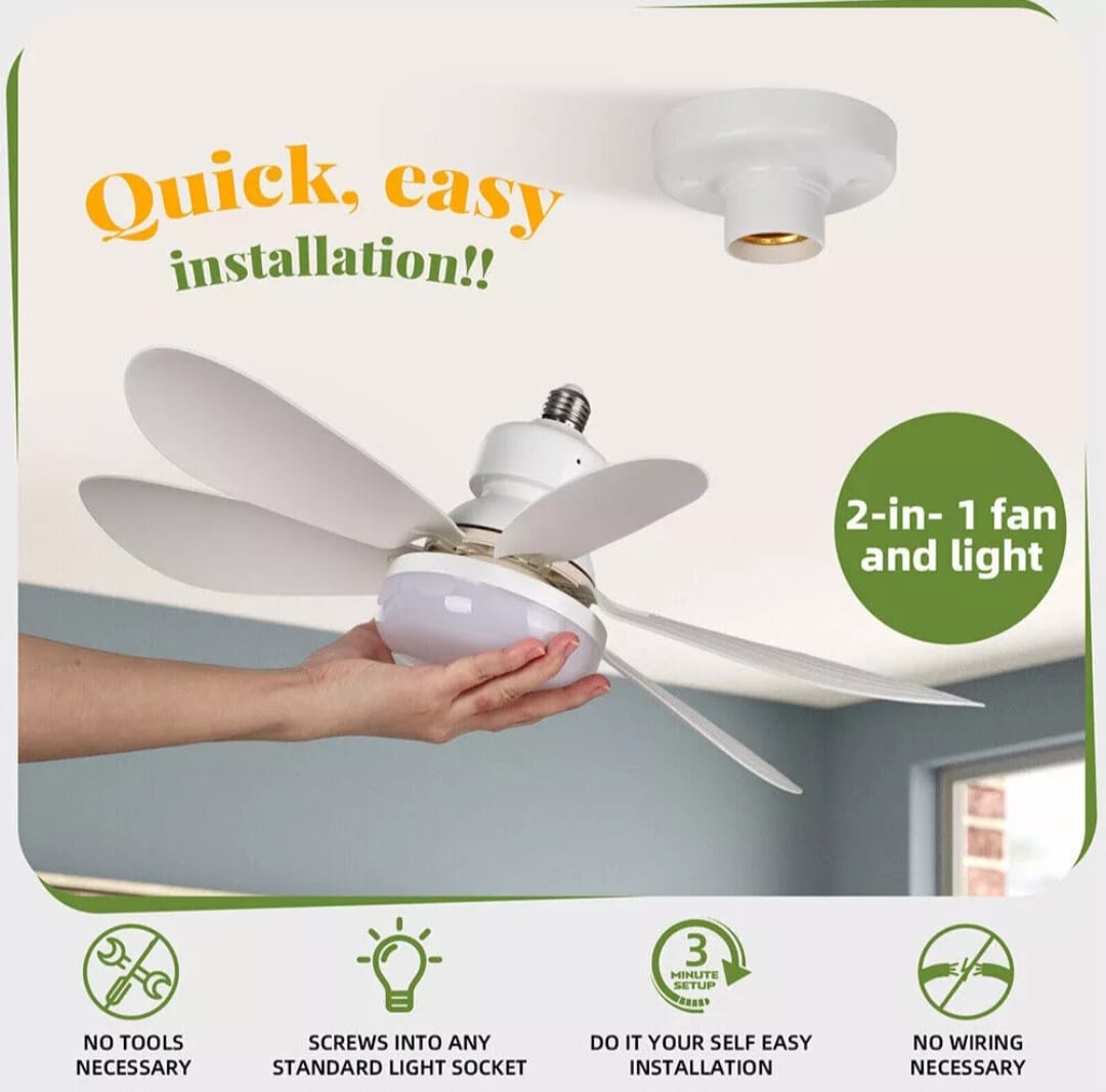 Ampolleta LED con Ventilador E27 Control Remoto Techo