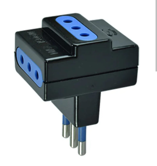 ENCHUFE ADAPTADOR TRIPLE NEGRO