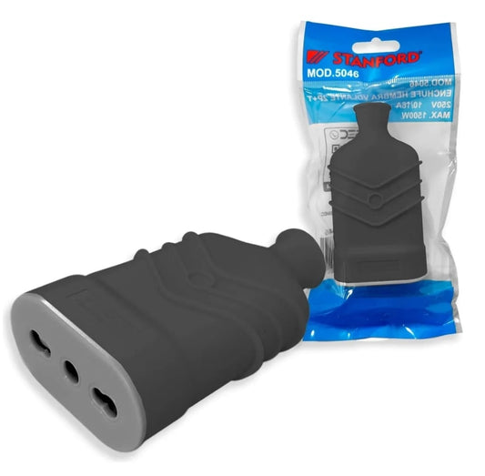 ENCHUFE VOLANTE HEMBRA 10A 250V NEGRO
