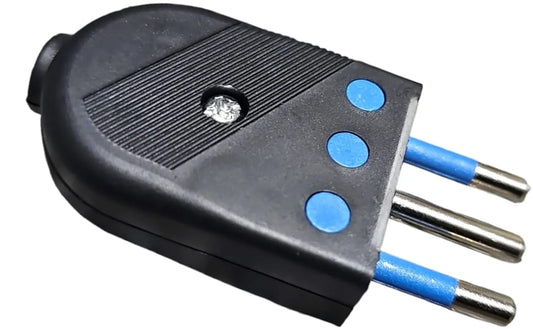 ENCHUFE MACHO CONVERTIBLE 10A 250V NEGRO