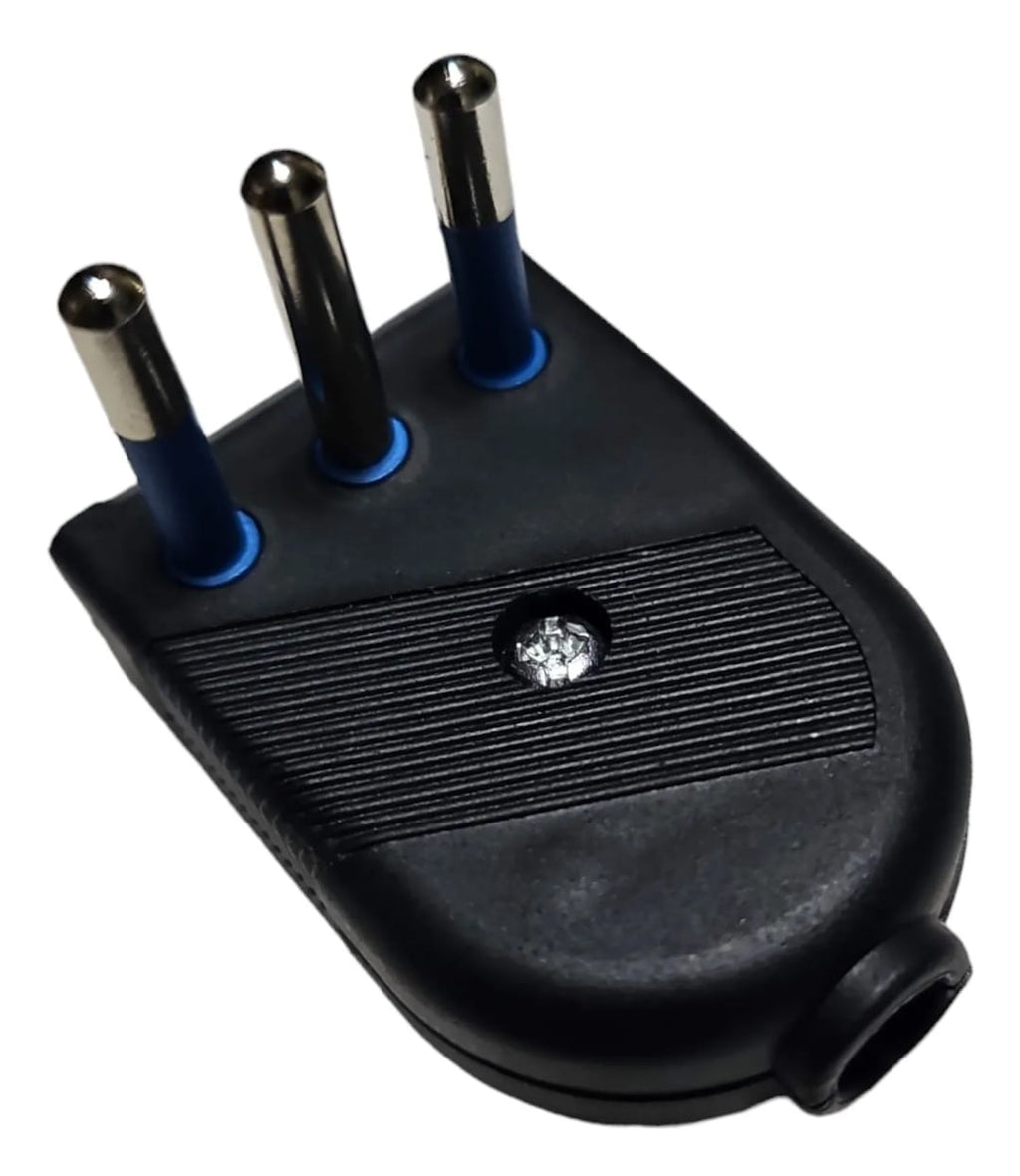 Enchufe Macho Convertible 10A 250V Negro Repuesto Cable
