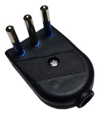 Enchufe Macho Convertible 10A 250V Negro Repuesto Cable