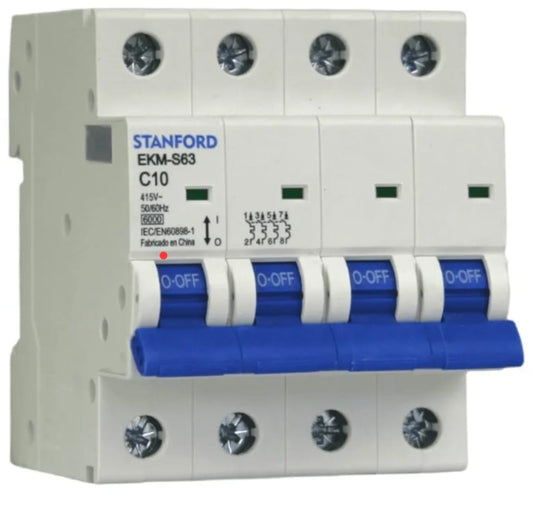 INTERRUPTOR AUTOMATICO 6KA, C, 4X10A