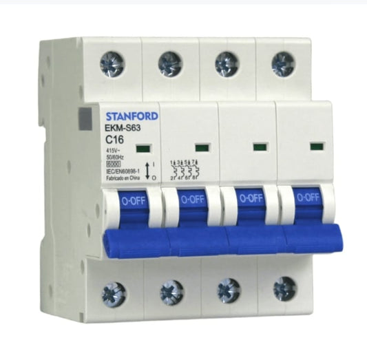 INTERRUPTOR AUTOMATICO 6KA, C, 4X16A