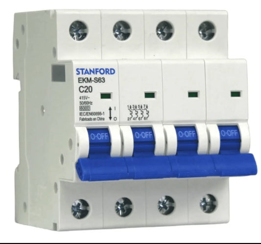 INTERRUPTOR AUTOMATICO 6KA, C, 4X20A
