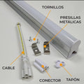 Equipo LED Integrado T5 9W 60cm Luz Fría 6500K Lineal