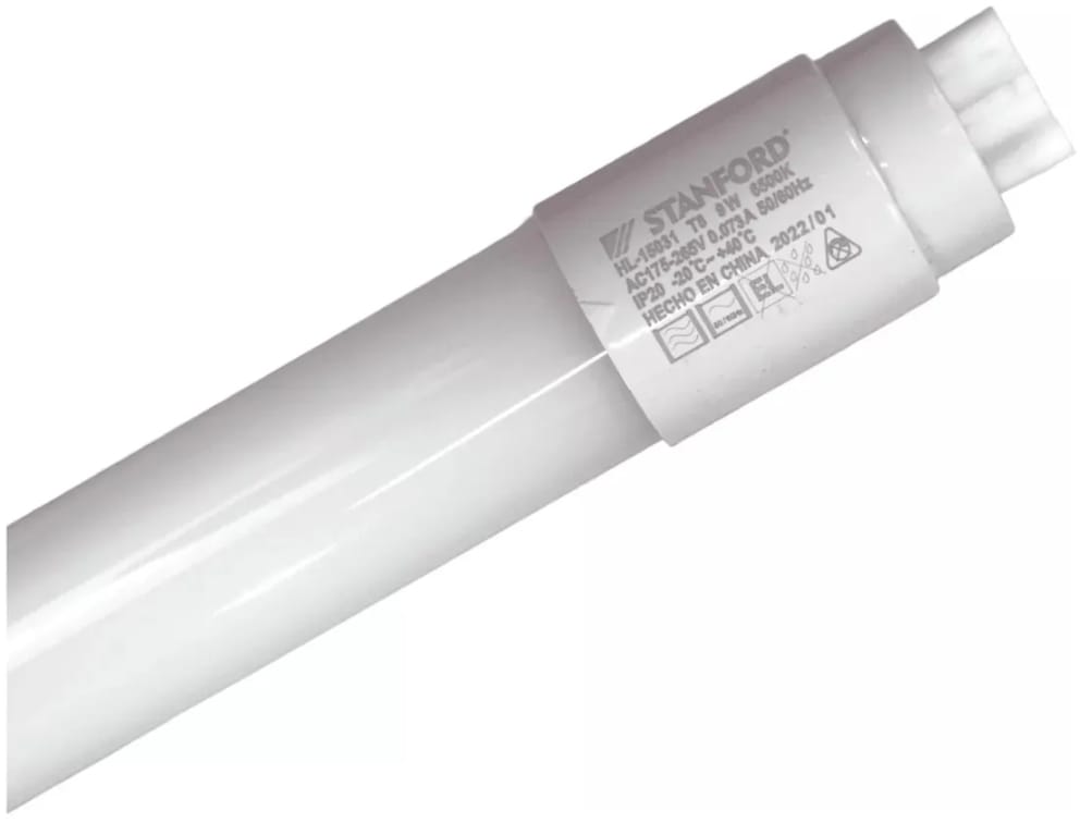 Tubo LED T8 9W 60cm Luz Fría 6500K Reemplazo Fluorescente