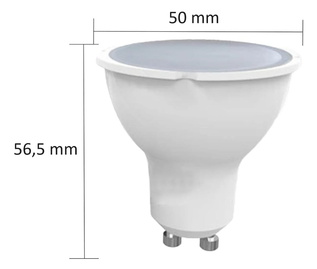 Ampolleta LED Dicroica GU10 5W Luz Cálida 3000K Foco Spot