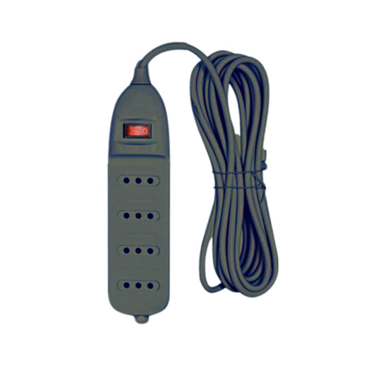 ALARGADOR DE 4 TOMAS C/INTERRUPTOR 1.5M NEGRO