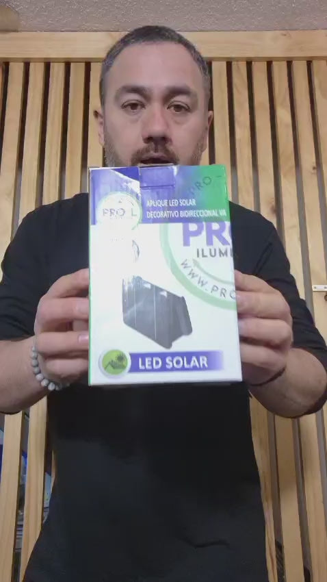 Aplique LED Solar Bidireccional Doble Haz Muro Exterior Impermeable